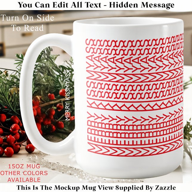 Taza De Café Merry Kissmyass 160R Hidden Message Christmas  (Subido por el creador)