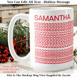 Taza De Café Merry Kissmyass Custom Name 160R Hidden Message 