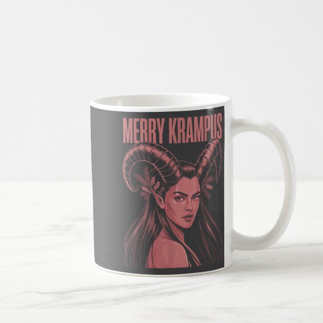 Taza De Café Merry Krampus Ironic Lilith Christmas Dark Feminin (Derecha)