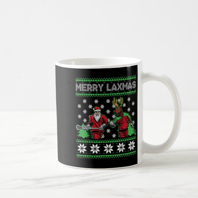 Taza De Café Merry Laxmas Funny Christmas Lacrosse Player Holid (Derecha)