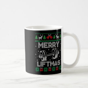 Taza De Café Merry Liftmas Funny Navidades Gym Workout Fitness