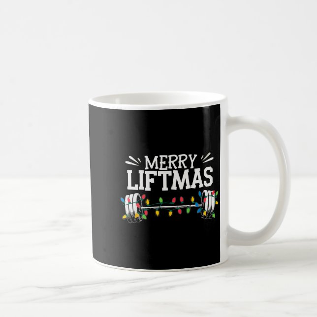 Taza De Café Merry Liftmas Weightlifter Fitness  (Derecha)