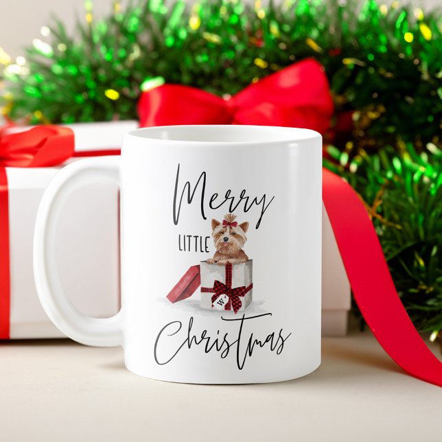 Taza De Café Merry Little Navidades Naughty Yorkshire Terrier (Merry Little Christmas Naughty Yorkshire Terrier Coffee Mug)
