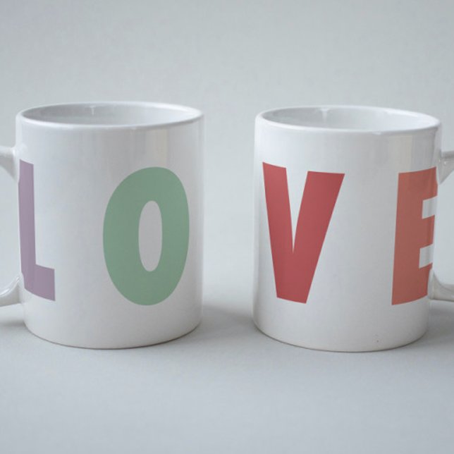 TAZA DE CAFÉ MERRY LOVE JOY | NAVIDADES COLORIDOS (Subido por el creador)