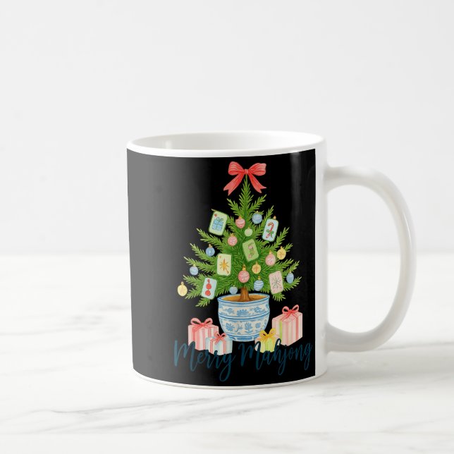 Taza De Café Merry Mahjong Christmas Tree Chinoiserie Holiday  (Derecha)