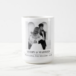 Taza De Café Merry & Married - Personalized Newlywed Christmas