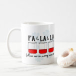 Taza De Café Merry Measure Beaker Science Teacher Carol Mug<br><div class="desc">Una obra con la letra "síganme con alegría" del Navidad carol "Deck the Halls". Profesores,  químicos,  biólogos y técnicos de laboratorio,  ¡esto es para ustedes! El texto dice: "Fa la la la,  sígueme con alegría;" y el diseño incluye tres panaderos graduados y un copo de nieve.</div>