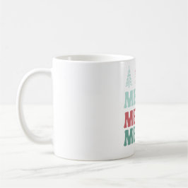Taza De Café Merry Merry Merry with Pastel Boho Christmas Trees