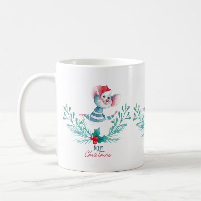 Taza De Café Merry Mouse Navidades (Izquierda)