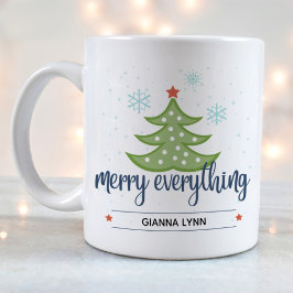 Taza De Café Merry personalizado Todo El Árbol Evergreen