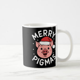 Taza De Café Merry Pigmas Graciosos Navidades de Cerdo Santa Pi