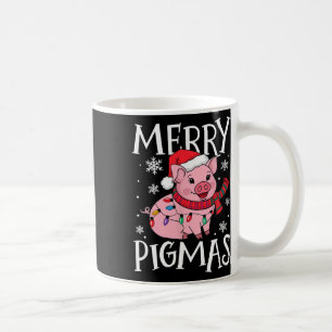 Taza De Café Merry Pigmas Graciosos Navidades de Cerdo Santa Pi