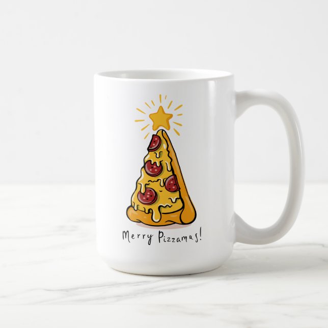 Taza De Café Merry Pizzamas - ¡Un trozo de alegría festivo! (Derecha)