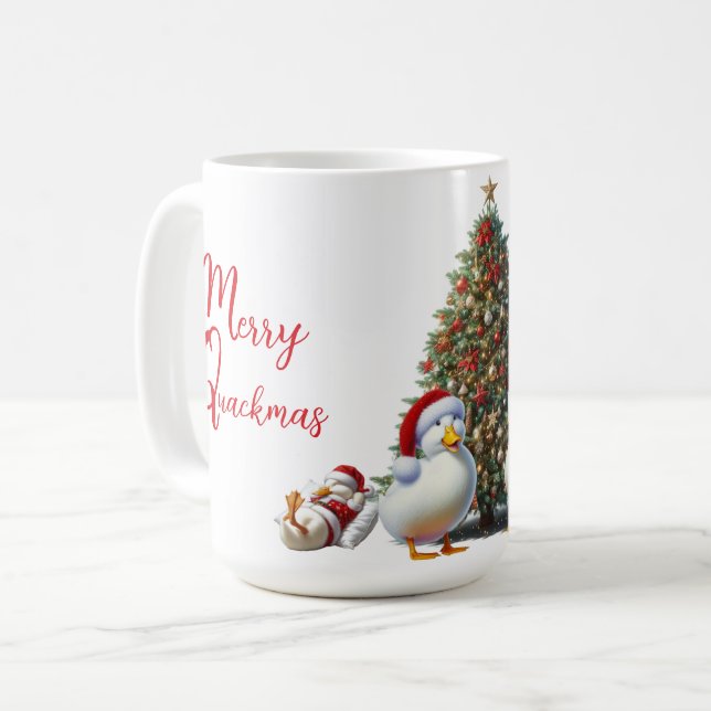Taza De Café Merry Quackmas Duck (Anverso izquierdo)