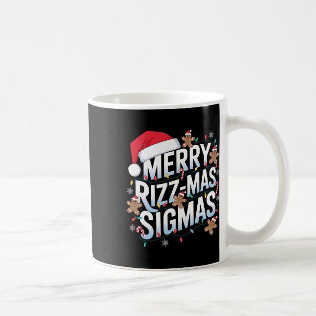 Taza De Café Merry Rizz Mas Sigmas Funny Alpha Navidades Santa (Derecha)