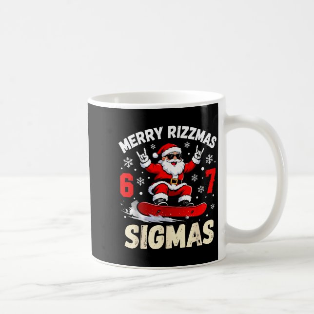 Taza De Café Merry Rizzmas Sigmas Santa 67 Six Seven  (Derecha)