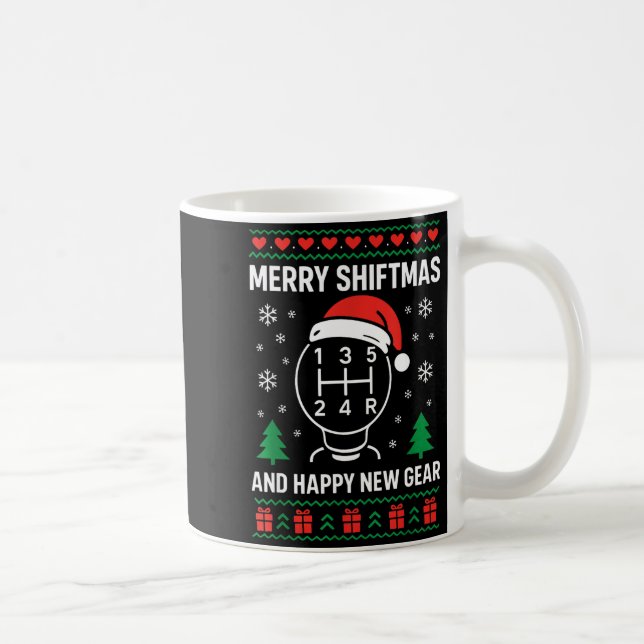 Taza De Café Merry Shiftmas And Happy New Manual Driver Christm (Derecha)