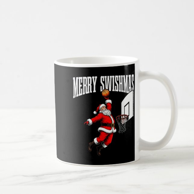 Taza De Café Merry Swishmas Basketball Ugly Christmas Xmas Men  (Derecha)