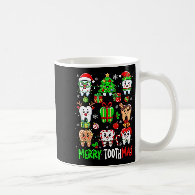 Taza De Café Merry Toothmas Teeth Collection Santa Reindeer Xma (Derecha)