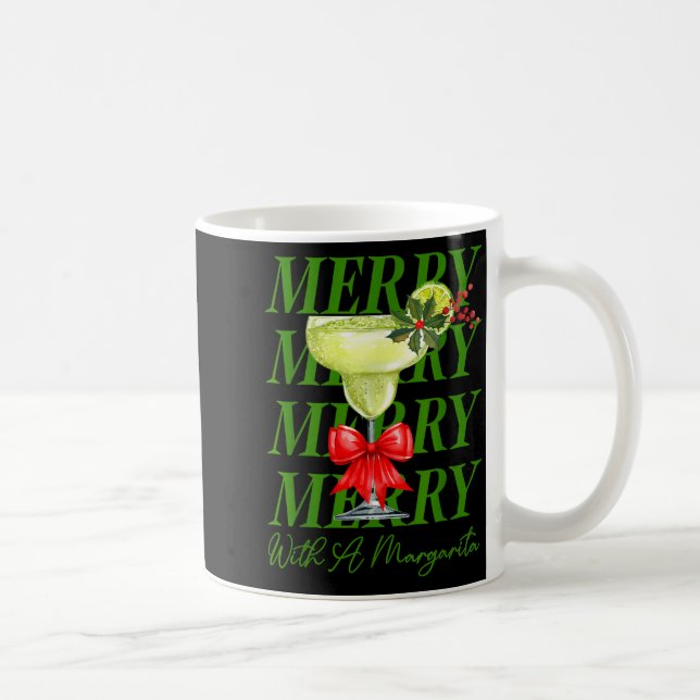 Taza De Café Merry With A Margarita Christmas Drinking Margarit (Derecha)