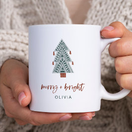 Taza De Café Merry y Bright | Árbol de Navidad Boho