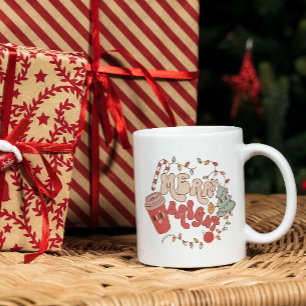 Taza De Café Merry y Bright: Navidades bebiendo café Mug