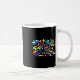 Taza De Café Mes de conciencia del autismo jaguar colorido auti