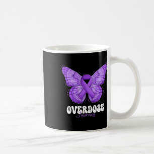 Taza De Café Mes de conciencia Mariposa de la cinta púrpura