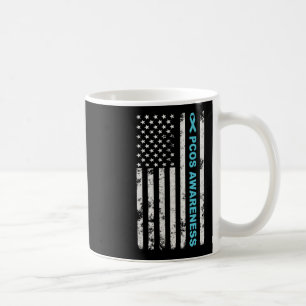 Taza De Café Mes de Concienciación de Pcos Bandera Verde azulad