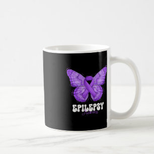 Taza De Café Mes de concientización de la epilepsia Mariposa de