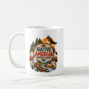 Taza De Café Mes de la Herencia Nativa Americana Diseño de la N