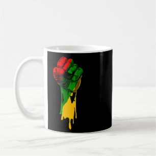 Taza De Café Mes de la Historia Negra Puño Mujeres Africanas Po