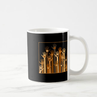 Taza De Café Mes de la Historia Negra Tonos de piel Manos Coraz