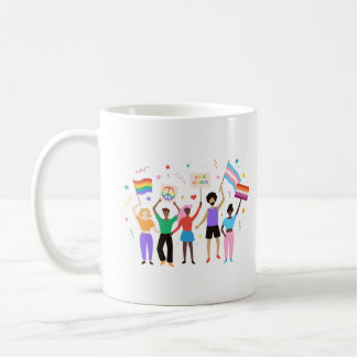 Taza De Café Mes del Orgullo Gente con Rótulos celebra