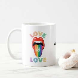 Taza De Café Mes del orgullo LGBTQ colorido por nombre personal