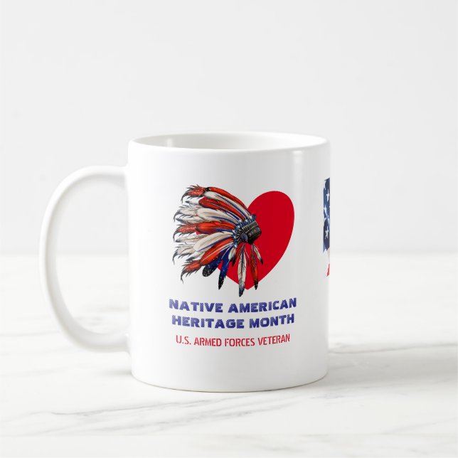 Taza De Café Mes del Patrimonio Nativo Estadounidense Headdress (Izquierda)