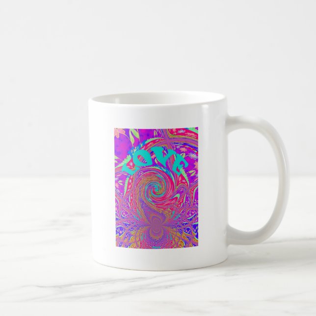 Taza De Café Mesmerizando el remolino Amar a Cyan Textos Arte G (Derecha)