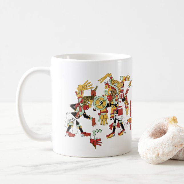 Taza de café mesoamericana maya antigua del arte (Con donut)