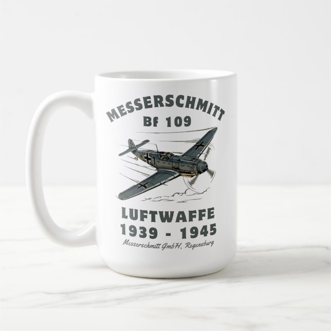 Taza De Café Messerschmitt Bf 109 Luftwaffe de la Segunda Guerr (Izquierda)