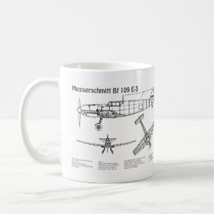Taza De Café Messerschmitt Bf 109 - Plano de Avión BD