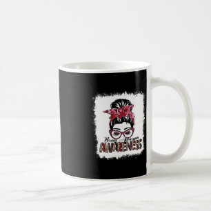 Taza De Café Messy Bun Burgundy Ribbon Sensibilización sobre el