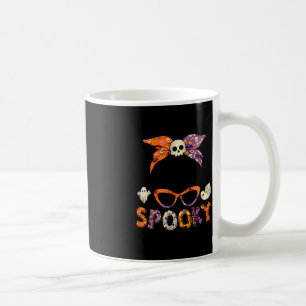 Taza De Café Messy Bun Spooky Abuela Fun Halloween Cstume Mujer