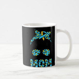Taza De Café Messy Bun Sunglass Leopard Down Syndrome Awareness