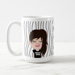 Taza De Café MESSY MOM Cara(s) divertida(s) rayada(s) del Día
