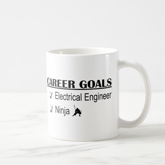 Taza De Café Metas de la carrera de Ninja - ingeniero eléctrico (Derecha)