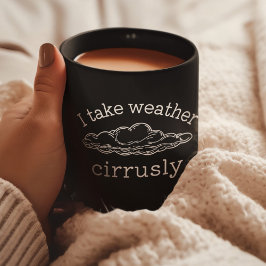 Taza De Café Meteorología divertida, diseño de nubes, previsión