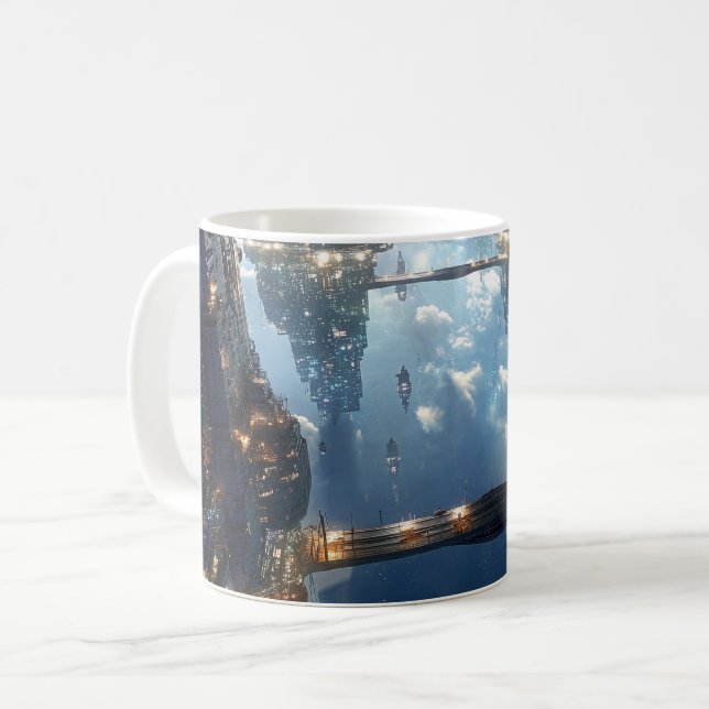 Taza De Café Metrópolis flotante en el cielo (Anverso izquierdo)