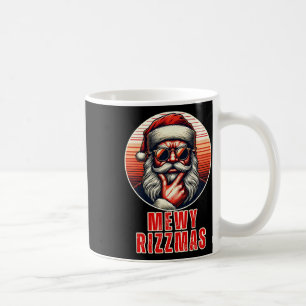 Taza De Café Mewy Rizzmas Gracioso Santa Mying Chiste Rizz Mens