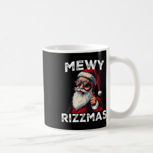 Taza De Café Mewy Rizzmas Gracioso Santa Mying Chiste Rizz Mens