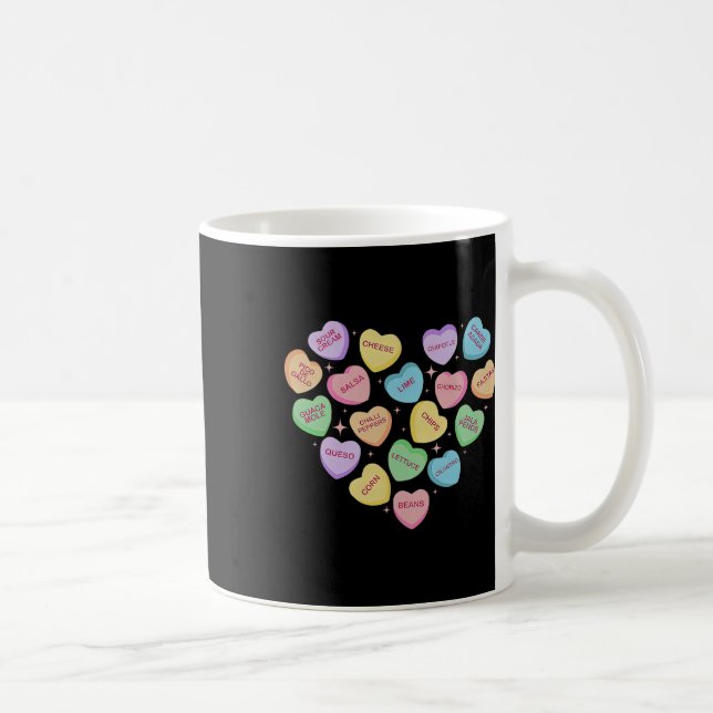 Taza De Café Mexican Food Heart Conversation Nachos Tacos Valen (Derecha)
